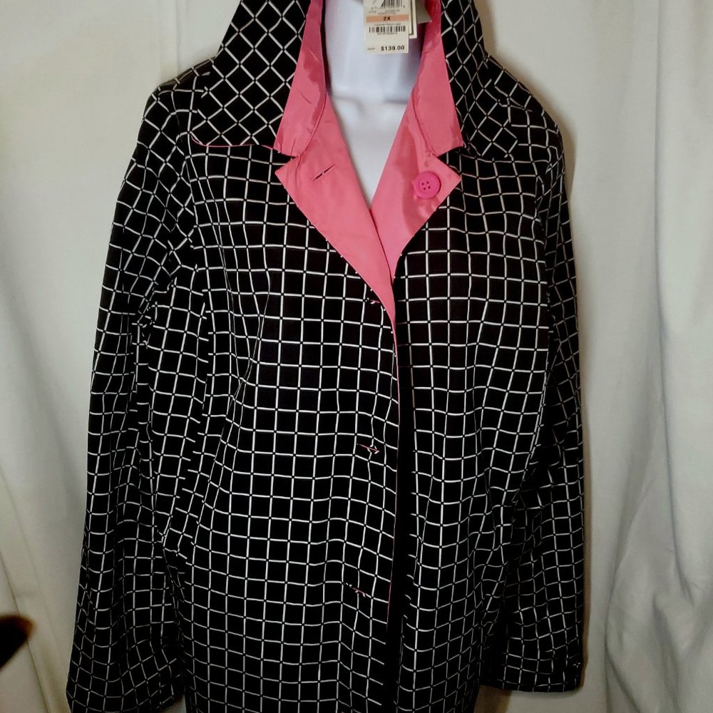 NWT - Women's Coat Plus Size 2X REVERSIBLE Charter Club, Rain Coat